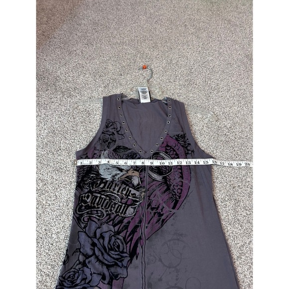 Harley-Davidson Women's Tank Top Motorcycle Graphic Sleeveless‎ Gray M - Picture 6 of 7